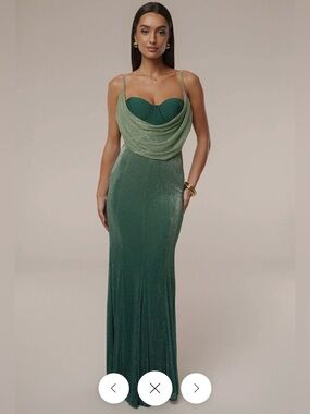 *BRAND NEW* JLUXLABEL Green Shimmery Nights Maxi Dress